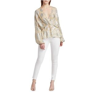 ‼️RARE‼️🎸IRO🎸🔥NWT🔥Marylespe Metallic Floral Jacquard Top— Size 36  (4 in US)